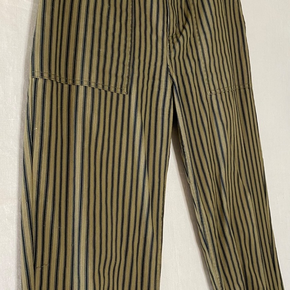 Brixton Women's Green Black Blue Striped Ankle Pants Size 27 - Picture 5 of 10